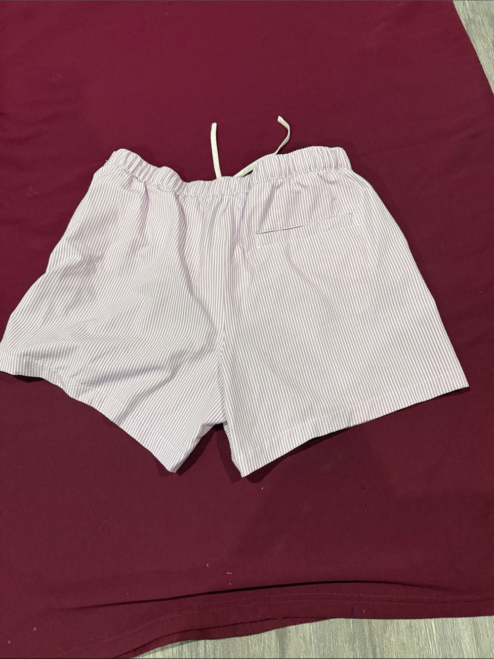 Abercrombie & Fitch Lavender Pinstripe Athletic Shorts - Picture 4 of 4